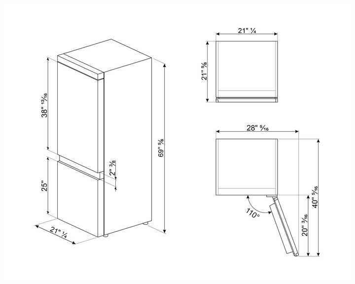 REFRIGERADOR EMPOTRABLE DE 260 L