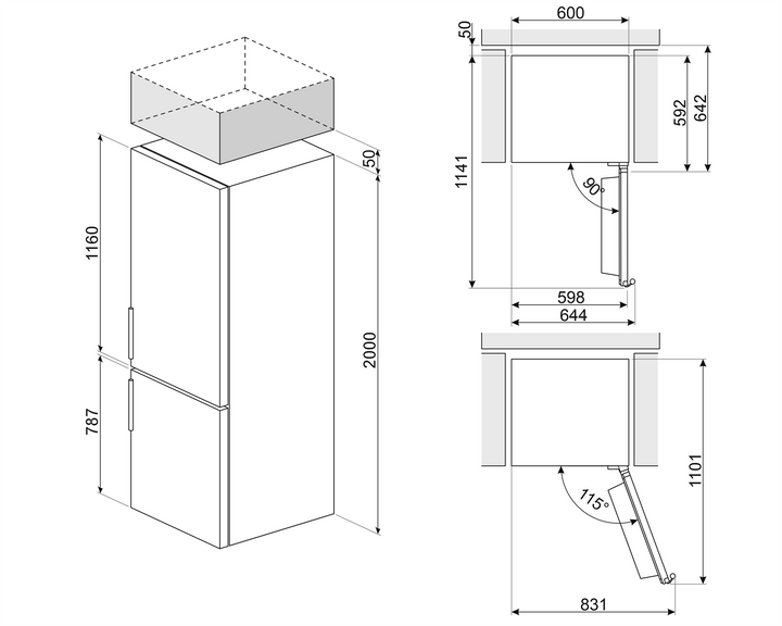 REFRIGERADOR BOTTON MOUNT 368L ACERO INOX