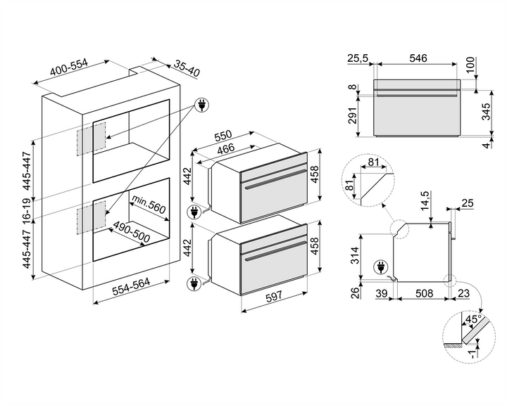 HORNO DE MICROONDAS 45 CM CON GRILL