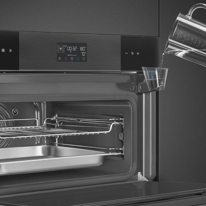 HORNO DE VAPOR COMBINADO 45 CM CON AIR-FRY Y BBQ NEGRO