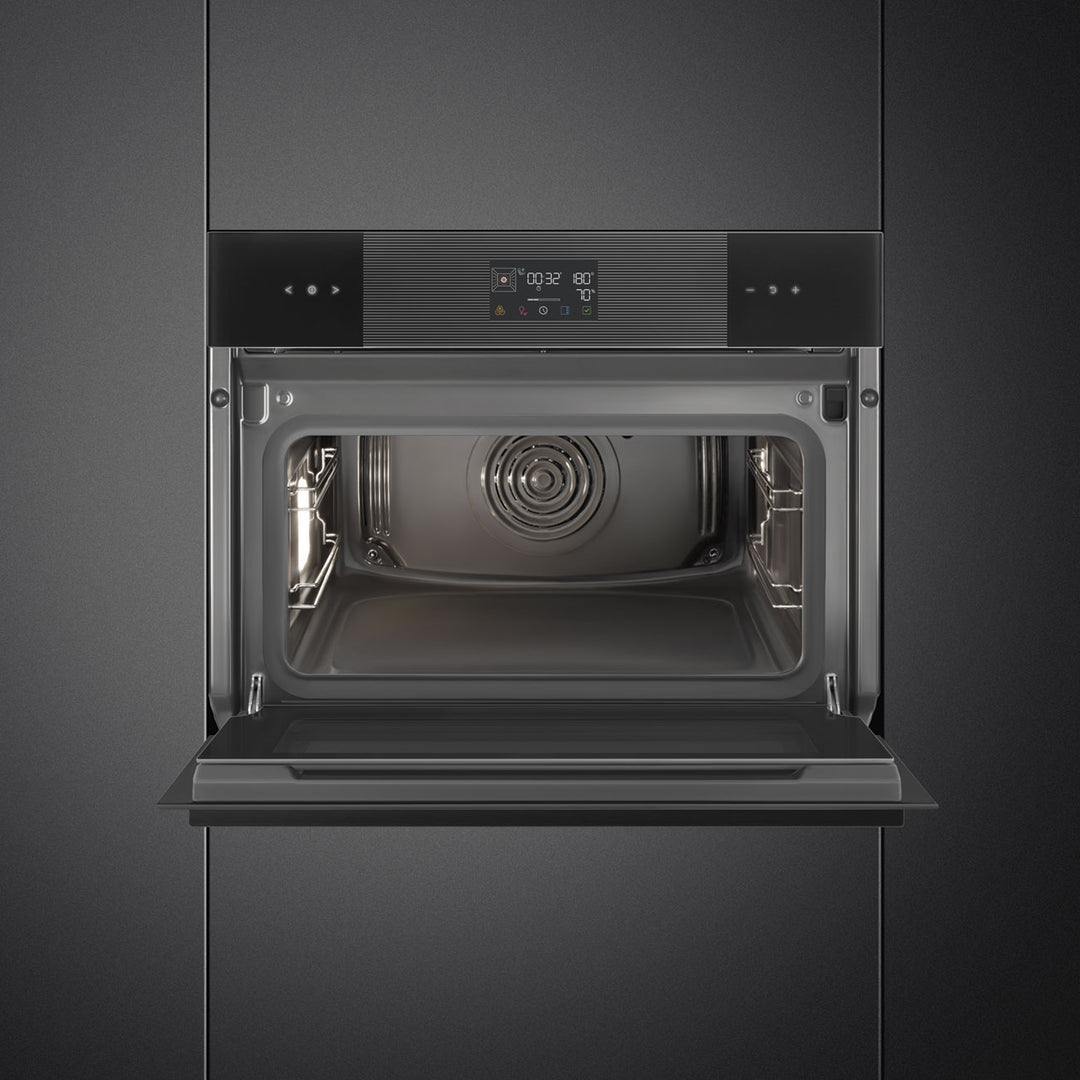 HORNO DE VAPOR COMBINADO 45 CM CON AIR-FRY Y BBQ NEGRO