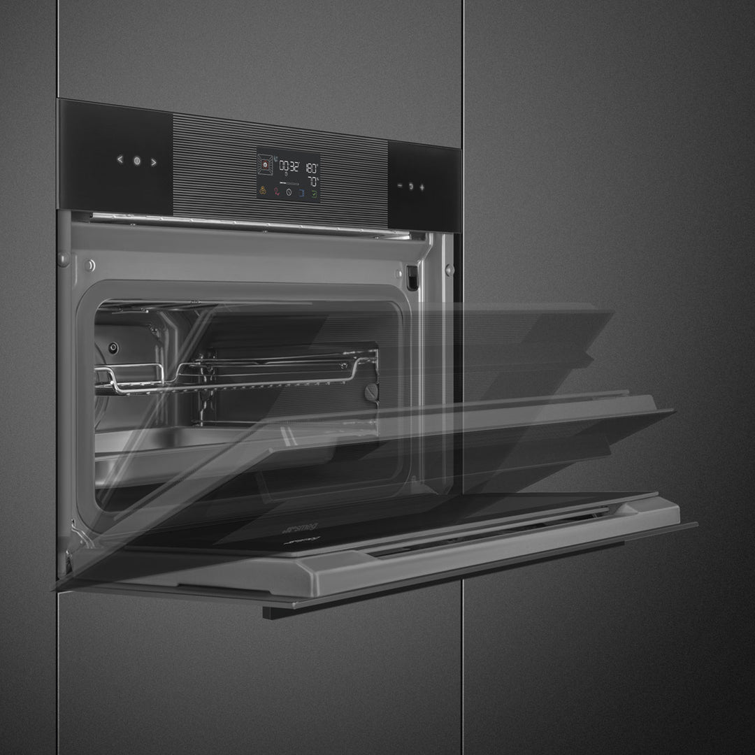 HORNO DE VAPOR COMBINADO 45 CM CON AIR-FRY Y BBQ NEGRO