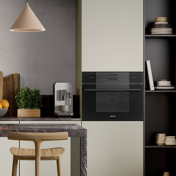 HORNO DE VAPOR COMBINADO 45 CM CON AIR-FRY Y BBQ NEGRO