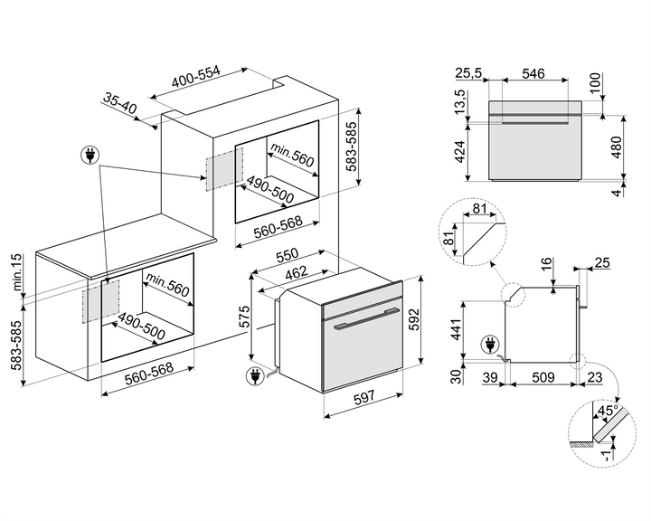 HORNO ELECTRICO DE VAPOR 60 CM NEPTUNE GREY