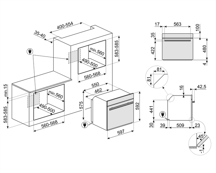 HORNO ELÉCTRICO EMPOTRABLE 60 CM 68L PIROLÍTICO MULTIFUNCIÓN