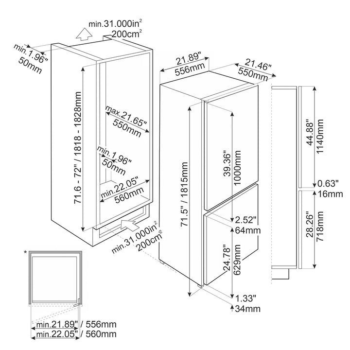 REFRIGERADOR PANELABLE CON MAQUINA DE HIELOS