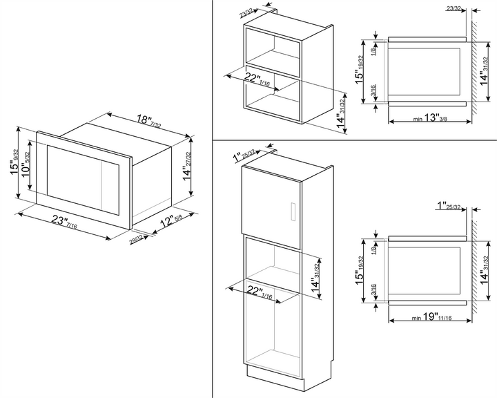 HORNO DE MICROONDAS 60 CM CON GRILL ACERO INOX