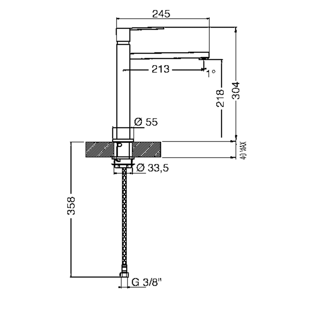 LLAVE MEZCLADORA CON GIRO 120°