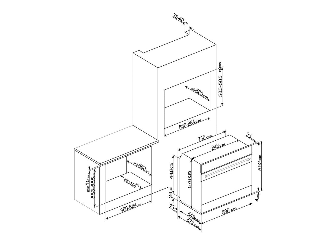 HORNO A GAS EMPOTRABLE 90 CM 102L ACERO INOX