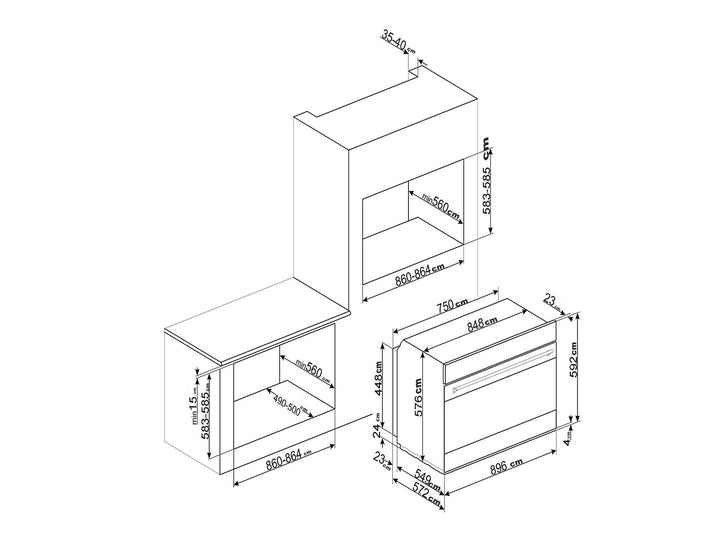 HORNO A GAS EMPOTRABLE 90 CM 102L ACERO INOX